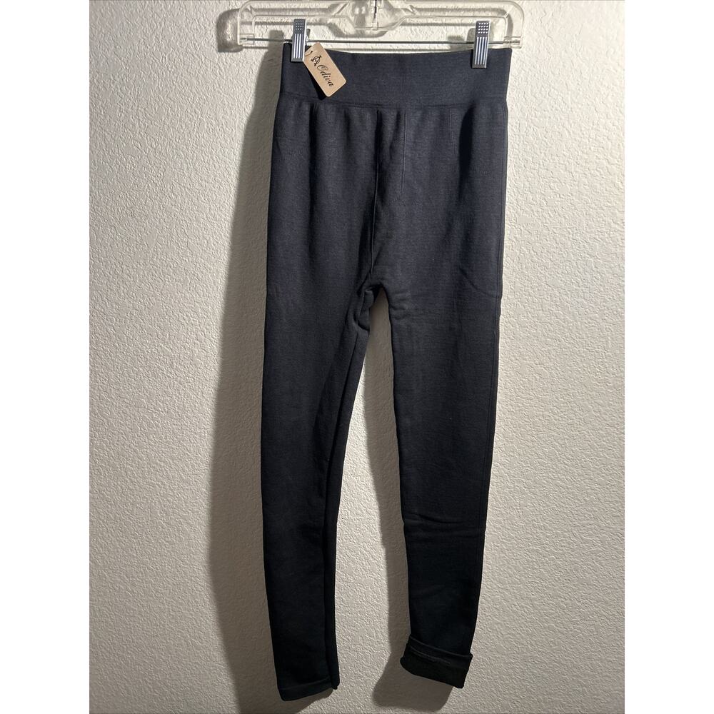 Women’s Odiva Charcoal Grey Leggings One Size Regular NWT Stretch Thicker